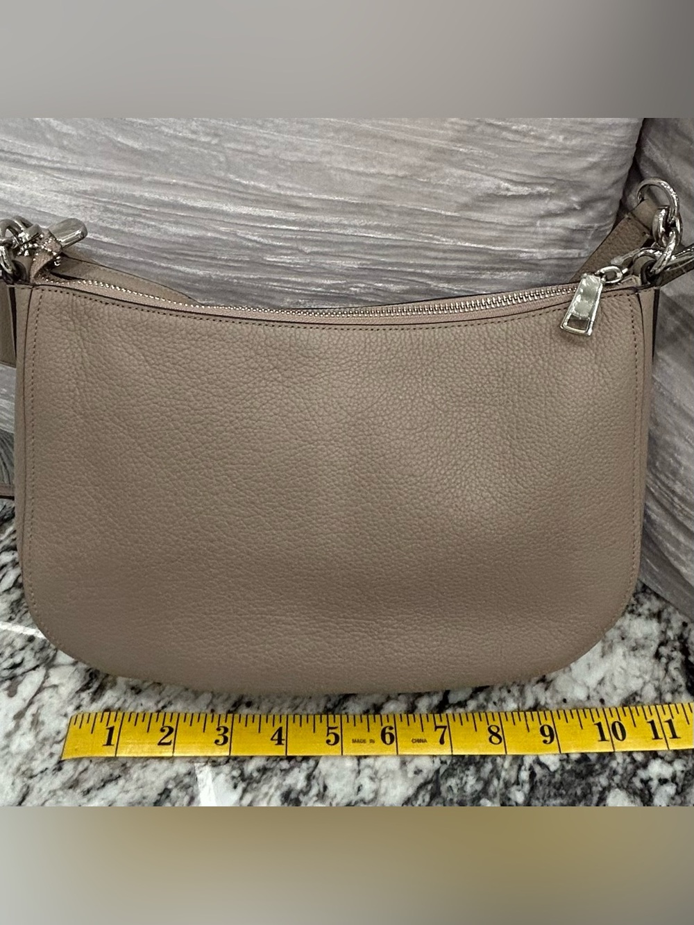 Coach Pebble Leather Crossbody Bag in Taupe - Picture 4 of 13